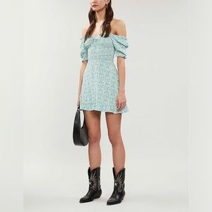 FAITHFULL THE BRAND - Donna Crepe Mini Floral Dress in US 6